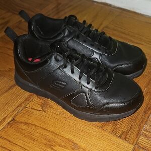 Skechers Men's Black Leather Sneakers